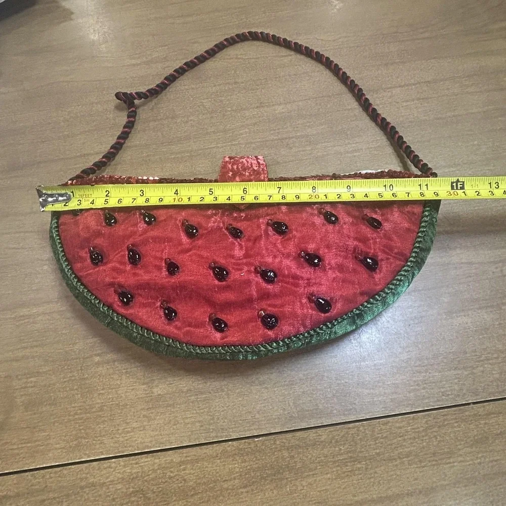 Katherine's Collection Shoulder Bag Womens Medium Red Watermelon Beaded Purse